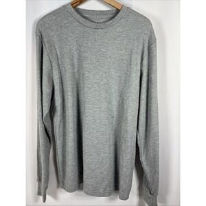 NWT Linea Uomo Gray Waffle Knit Thermal Crew Neck Size XL